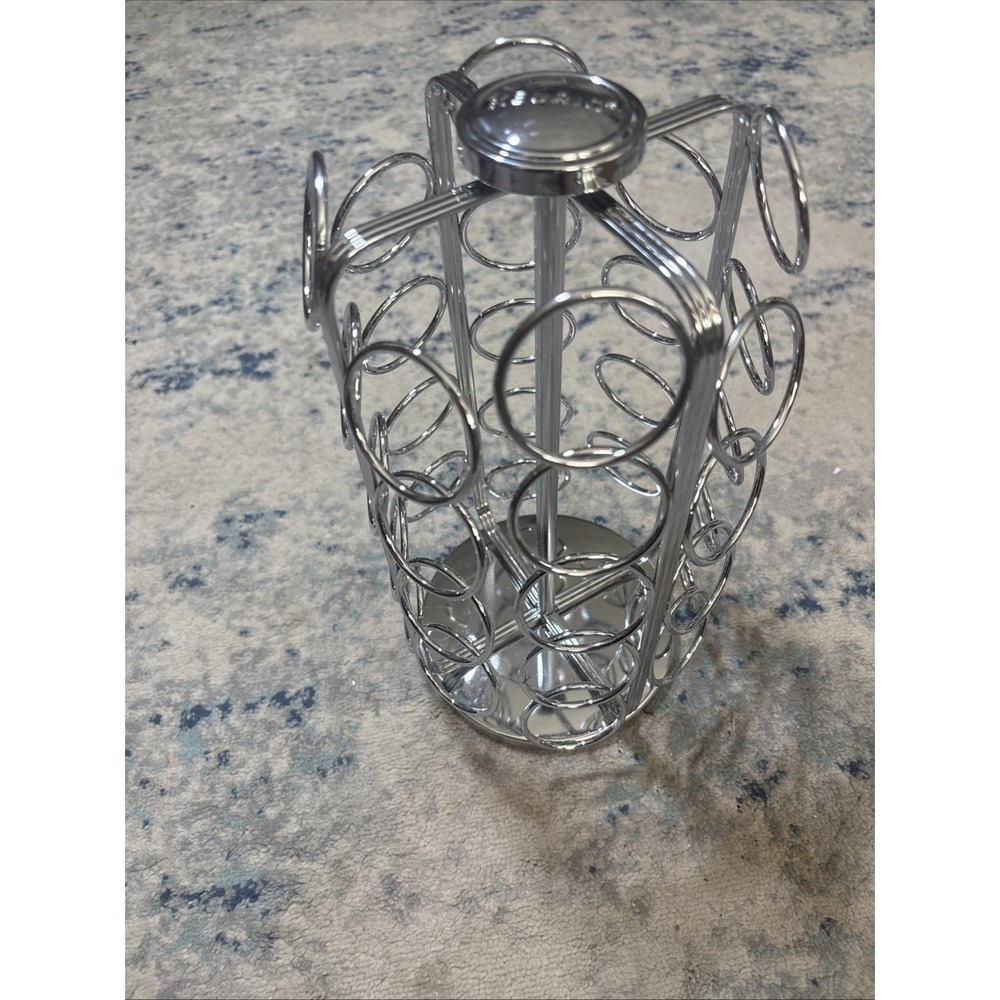K Cups Keurig Holder, K Cup Carousel, Coffee Pods, metal silver, holds 36 pods - Picture 1 of 5